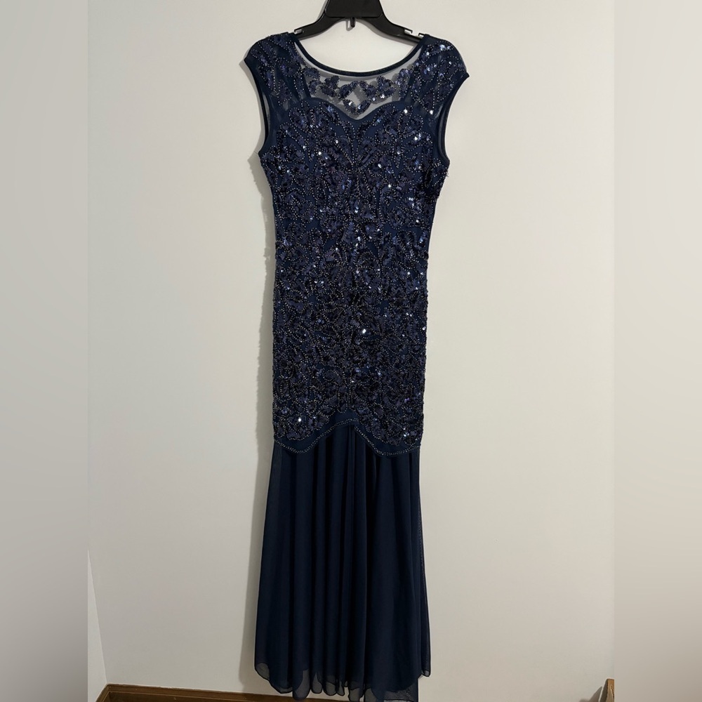 Formal Gown Size Small Mermaid Navy Sequins Sleeveless